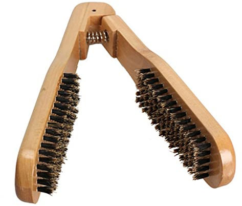 Cepillo Pelo Cepillo De Plancha De Pelo De Madera, Pinza De Peine De Pelo De Dos Lados, Brocha De Pelo De Brocha Plana De Pinza Para El Pelo, Cepillo De Férula Para Evitar Daños En El Cuero