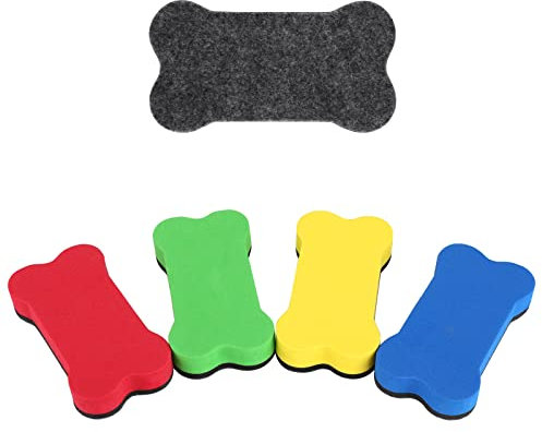 Molain Dry Erase Radiergummis, 4 Stück Riesige Knochenförmige Magnetische Whiteboard Radierer Magnetische Trockenradierer für Whiteboard Bunte Whiteboard Radierer Trockenwisch Radierer