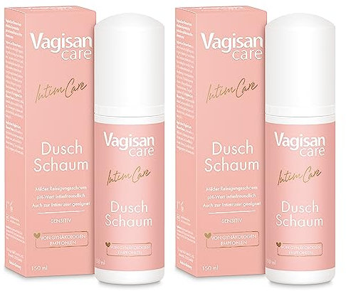 VagisanCare Dusch Schaum - 2 x 150 ml – Cremiger Intimwaschschaum mit Milchsäure | pH-Balance für die tägliche Reinigung des Intimbereichs