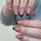 Press on Nail Künstliche Nägel, 24 Stück Mandel Kunstnägel Nägel Zum Aufkleben Kurz Französische Kunstnägel, Glossy Oval Glitzer Acryl Fingernägel Fake Nails für Frauen Mädchen