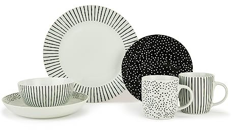 Waterside -20pc Betsy Black & White Dinner Set