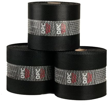 ARA CHOICE Bond-It DPC Roll Embossed Damp Proof Membrane Course Polythene 30m Brick Block Work Black Sheet conforming to EN14909 and BS6515 30 Metre (225mm X 30m)