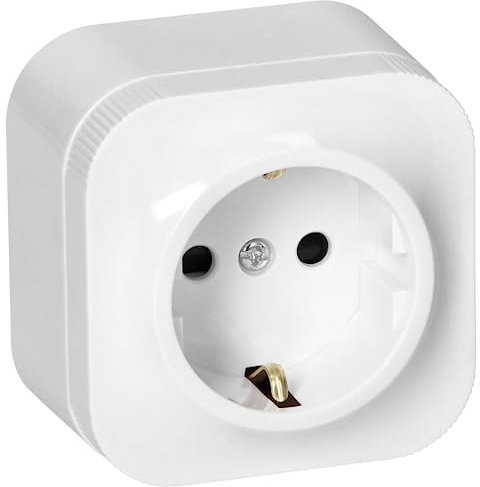 Miratic Presa a Muro 1 x 2 Poli + Terra Schuko Presa Multipla Colore Bianco IP20 (1 presa)