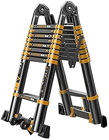 Leiter teleskopleiter Mehrzweck-Teleskopverlängerung, Klappleiter, Aluminium, leicht, tragbar, A-Rahmen/gerade Teleskopleiter, Tragkraft 200 kg, 5 Größen (Größe: 3,3 m + 3,3 m)