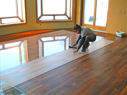 Clear Plastic Vinyl Rug Protector Cover Computer Chairmat Roll, Rolling Chair Matt Runner/Gaming Desk Protect Pad for Room/Balcony/Dining, Durable No Scratches Rectangular Vinyl Floor Mat for Hard Flo