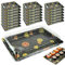 RAINPOP Paquete de 20 bandejas reutilizables para bufé con tapas transparentes,juego de bandejas rectangulares para dulces y sándwiches,bandeja de plástico para catering,bandejas de catering