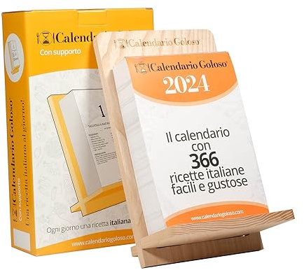 Calendario 2024 da Cucina in ITALIANO | GOLOSO Ricettario con Supporto | Un Libro con 366 Ricette della Tradizione Italiana | Idea Regalo per Tutto l’Anno | Formato A5 – Ingombro 23 x 17 x 14 cm