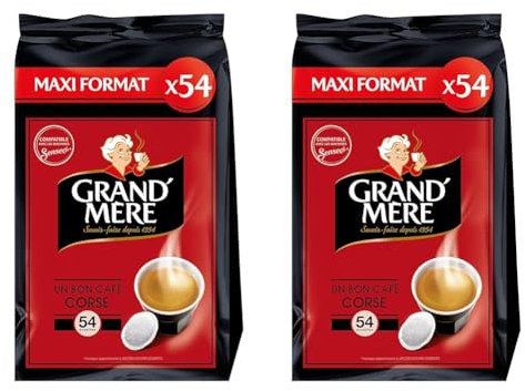 Grand Mère Café Corsé Compatibles senseo, 54 Dosettes (Lot de 2)