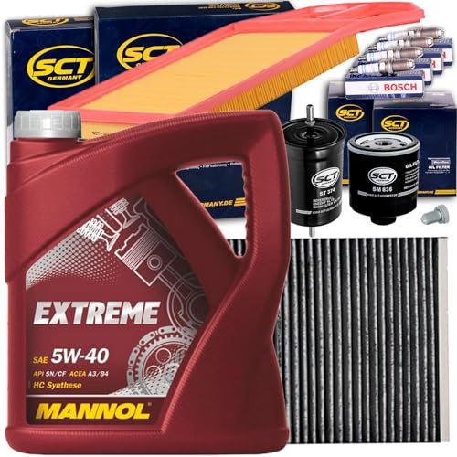 Inspektionspaket + 5W40 Öl + Zündkerzen für 1.4 16V Golf 4 Bora 1J Octavia 1U