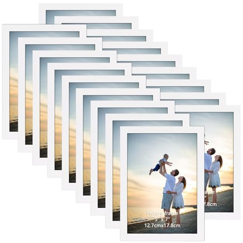 EYMPEU Bilderrahmen 13x18 CM 18er-Set, für Wand und Tisch, geeignet für den Einsatz in Büros und Wohnungen, Weiß