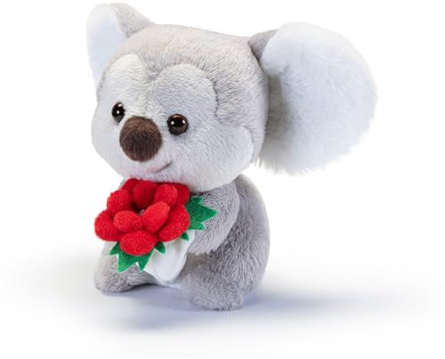 Trudi Koala à Fleur Rouge Cadeau Peluche avec Fleurs, Fête des Mères, Saint Valentin | 17x13x10cm Taille XS | Celebration Spring | modèle 51366