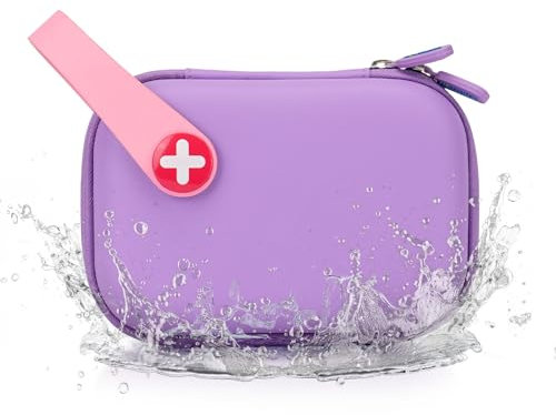 Erste-Hilfe-Set Kinder, Wasserdicht 113 Teile, Kompakt und Niedlich Erste-Hilfe-Kit füR Hause, Auto, Auf Reisen, Beim Wandern und Beim Sport - Lila