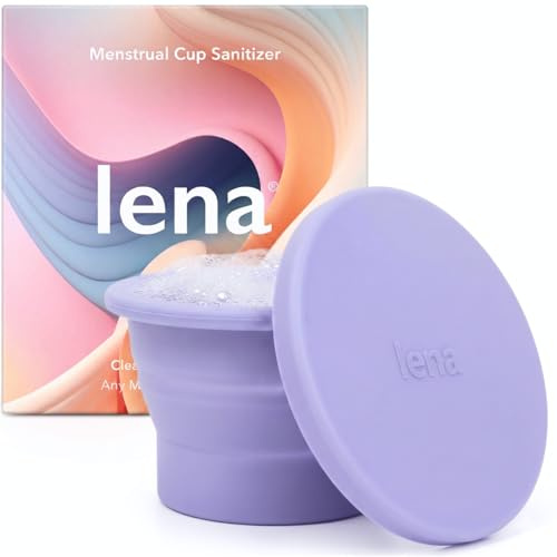 Lena Cleaning Container for Menstrual Cups, Compact, Light Purple | Reusable Silicone Cup for Easy Cleaning and Storage, Microwave-Safe, Travel-Friendly Design for Period Cup & Disc Care