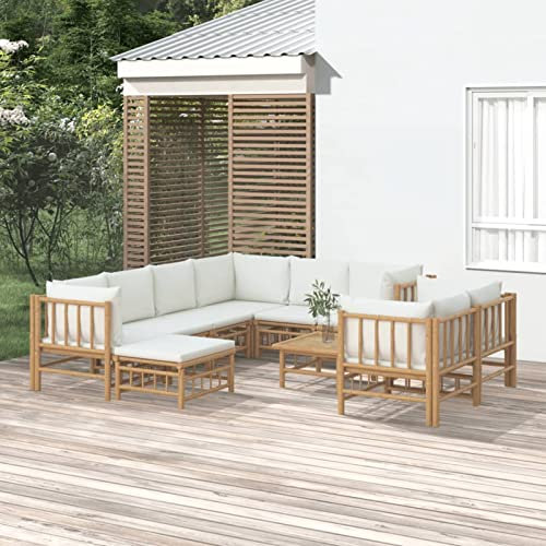 Festnight Gartenlounge Bambus Garten Loungemöbel Set Terrasse Gartenmöbel Set Groß Lounge Sofa Outdoor Couch Set Sitzgruppe Terassenmöbel Sitzgarnitur Gartengarnitur XXL