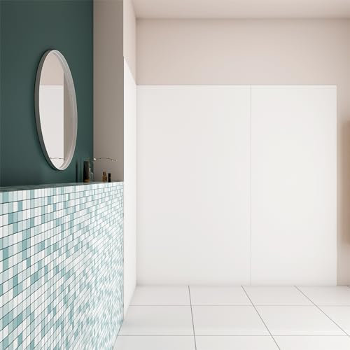 AICA Panel angular de pared para ducha en Aluminio, Blanco mate, 40x40x100x210cm, Revestimiento de paredes