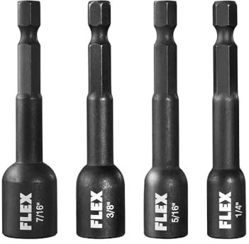 FLEX 2-9/16-Inch 4-Piece Impact Magnetic Nut Driver Set - FAM10301-4