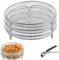 AKOLAFE 3Pack Round Air Fryer Rack for Ninja, Stainless Steel Air Fryer Accessories 3 Layer Stackable Airfryer Rack Set Including a Clip Dehydrator Rack for 5.5L to 8L Air Fryer
