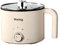 Marmite Chauffante Electrique 1.8L Cocotte Ramen Double Alimentation Double Mini Pot Portable Multifonctionnel pour Pâtes, Nouilles, Oeufs, Soupe, Riz, Marmite à Nouilles Anti-Adhérent avec Protection