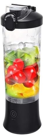 600 ML Fresh Juicer Portable Bottle 150W Smoothie Bottle 18000 RPM 360° Juice Cup Blender Suitable for Making Nutritious Fruit Juice Vegetable Juice Milkshake etc (Black)