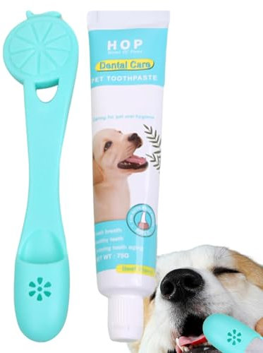 Zahnbürsten für Welpen – Effektive natürliche Rinder-Extrakt Zahnpasta für Hunde | Ultraschallzahnreinigung für Haustiere | Zahnbürsten für Hunde mit Man