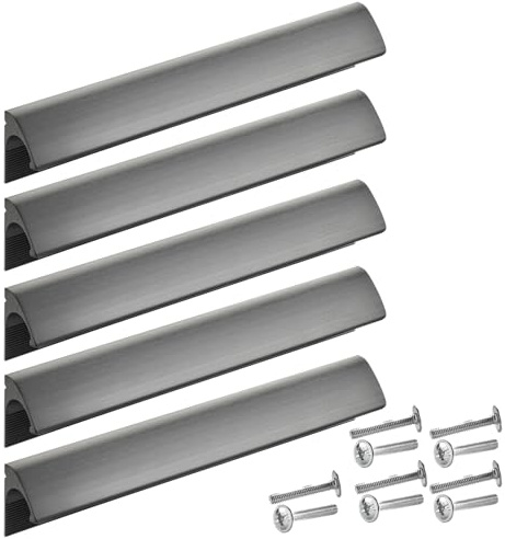 SOTECH 5 x Griffleisten Blackline ELEGANCE BA 160 mm schwarz matt eloxiert | Aluminium L: 180 mm Küchengriff deckt alte Bohrlöcher ab