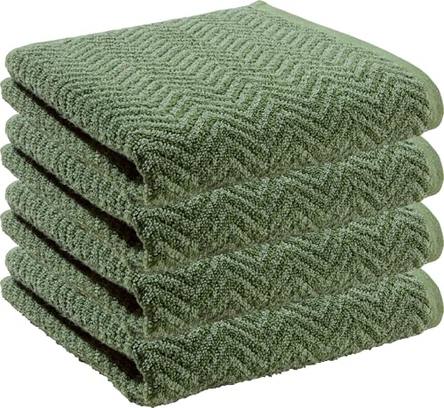 REDBEST Handtuch Palmdale 4er-Pack Walk-Frottier grün Größe 50x100 cm