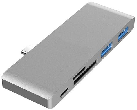 Adattatore per iPad USB C Hub, 5-in-1 USB C Docking Station con 2* 5Gbps USB 3.0, 18W PD Charging, SD/Micro SD Card Reader per iPad Pro M4 M2 M1 13 5.9 11 pollici iPad Air 5 4 USB C Dock Adattatore