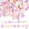 Rebanky 127 Stück Silikonperlen 12mm/14mm Bunt Silikon Bastelperlen Rund & Polygonal Gänseblümchen/Heißluftballon Silikonperlen Set mit Löchern für DIY Schmuck, Schlüsselanhänger