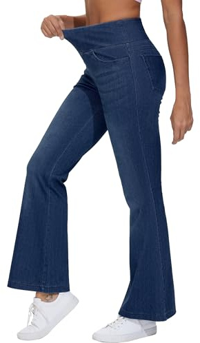THE GYM PEOPLE Jeans Bootcut Donna Vita Alta Stretch Jeggings Zampa
