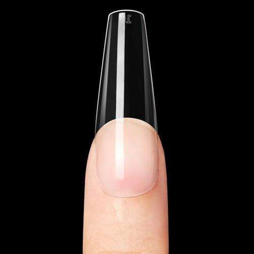 Modelones 2XL Square Nail Tips, Pre-shaped Full Cover Fake-Nails Soft Gel Acrylic-Nail Tips False-nail Kit 216PCS 12Sizes
