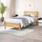 Furniturebox UK Wooden Single Bedframe - 'Declan' Solid Pine Single Bed With Natural Oak Stain Finish - Simple Timeless Scandi Inspired Wood Bed For Modern or Traditional Bedrooms