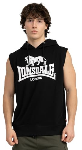 Lonsdale Herren ärmelloses Sweatshirt mit Kapuze Normale Passform BIGNOR XXL, Black/Off-White