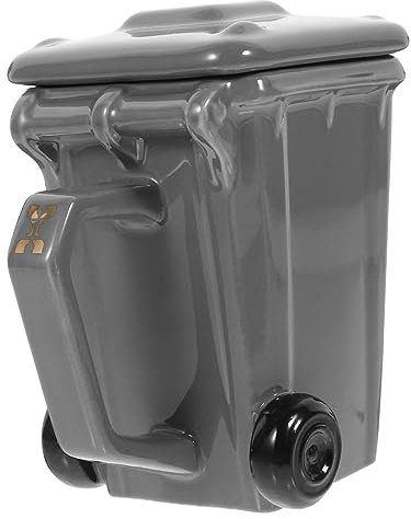 NOLITOY Reusable Trash Bin Mug with Lid Creative Office Coffee Cup for Beverages Juices Unique for Friends and Family Funny Home Accessory