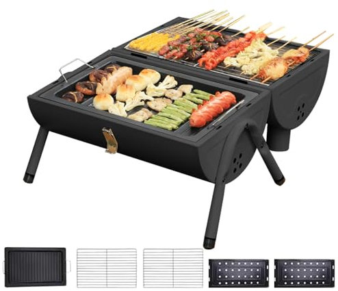 Barbacoa de Barril | Ahumador Barbacoa Portátil - Parrilla de Barbacoa Multifuncional con Diseño de Barril para Uso en Exterior, Jardín, Balcón, Apartamento, Porche,