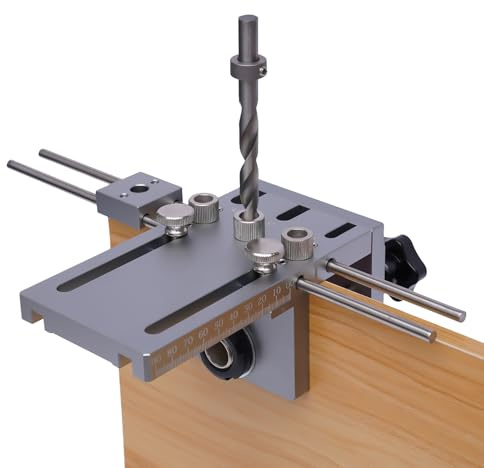Präzisions Lochsuchgerät AlMg3 Bohrführung 0.5mm Genauigkeit, Nitrierstahl Bohrlehre 6/8/10mm Set Magnetbasis, Möbelbau Zentrierwerkzeug Kalibrierbar 1.6kg Leichtbau​