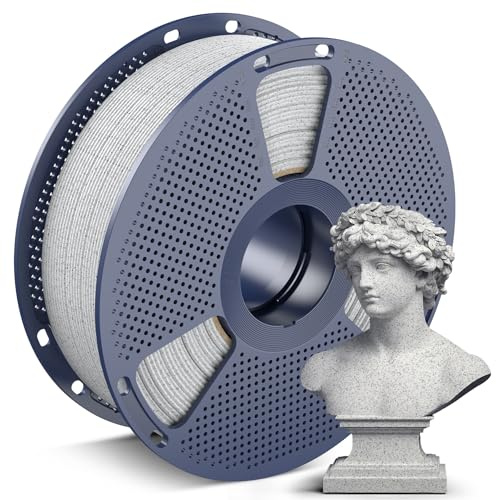 SUNLU PLA Marmor Filament 1.75mm Hellgrau, 3D Drucker Filament Marble PLA | 600 mm/s High Speed Marble Filament, Natürliche Marmorähnliche Textur, 1KG Spule (2.2lbs), Maßgenauigkeit +/- 0.02mm