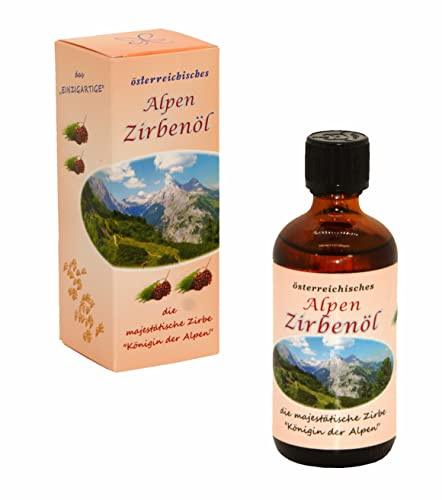 Alpen-Zirbenöl mit bestem Zirbenöl aus Österreichs-Tauern; 'pinus cembra' Zirbelkieferöl zur Hautpflege,zur Massage; (100 ml)