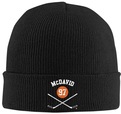 Connor McDavid 97 für Edmonton Oilers-Fans Warme Strickmütze Winter-Strickhaube Mütze Skullies Beanies Hip-Hop-Mützen für Unisex