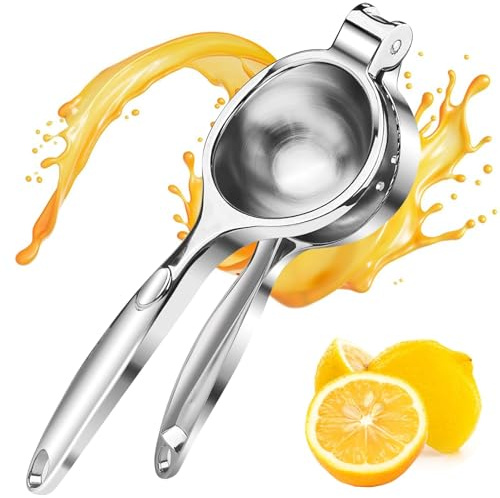 Ravytha Spremilimone Manuale, Spremi Limone Manuale, Spremiagrumi Professionale a Leva di Alluminio, con diametro di 7cm, Spremitiagrumi Manuale, per Cucina, Bar e Ristorante (Argento)
