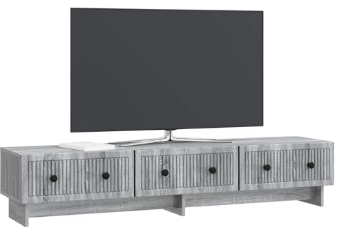 vidaXL TV-Schränk Graues Sonoma 147 x 34,5 x 30 cm Holzwerkstoff, Wohnzimmer, Vintage-Stil, rechteckiger TV-Ständer, viel Stauraum, Moderne Medien-Einheit, Holzschrank
