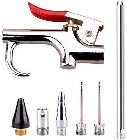 WYNNsky Air Blow Gun Accessory Kit with 5 Interchangeable Nozzles - 7 Pieces Air Compressor Tools Kit