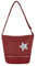 David Jones - Damen Stern Umhängetasche - Pailletten Stermuster Schultertasche - Leinwand Canvas Weiches Leder Eimer Beuteltasche - Hobo Beutel Stickerei Handtasche Messenger Tasche Mode - Rot
