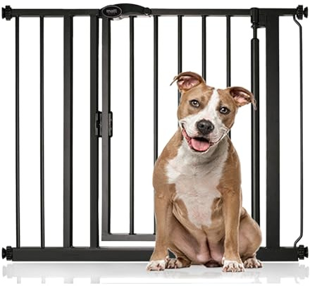 Bettacare Auto Close Pet Gate, 89.4cm - 96.4cm, Matt Black, Pressure Fit Stair Gate for Dog & Puppy, Safety Barrier for Doors Hallways and Spaces, Easy Installation | Pressure fit, no drilling, one-handed opening, double locking, auto-close, easy install.