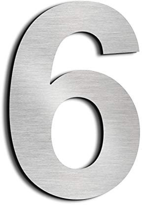 nanlyiau house numbers height 15.3cm Used for mailbox door house street made of solid Stainless Steel SUS304 adhesive(6in6/9)