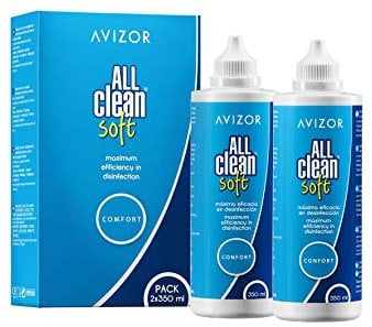 Avizor All Clean Soft Kontaktlinsenflüssigkeit. Einzigartige Lösung zur Reinigung und Desinfektion aller Arten von weichen Kontaktlinsen. 2 x 350 ml