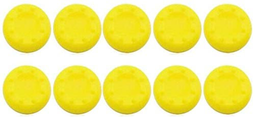 10 piezas de goma de silicona analógica antideslizante para el pulgar de los pulgares, joystick de la cubierta para PS2, PS3, PS4, Xbox 360, Xbox One, mando Wii (amarillo)