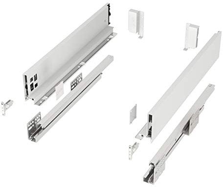 Schubkastensystem JUNKER-SLIM weiß Höhe: 84 mm Tiefe: 400 mm belastbar bis 40 Kg Soft-Close Schubkasten mit 13 mm schlanken Schubladenzargen
