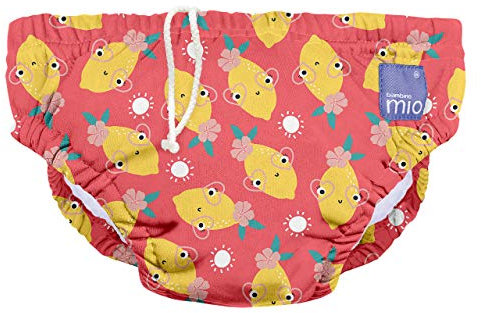 Bambino Mio, revolutionäre wiederverwendbare Schwimmwindel für Babys und Kleinkinder, Jungen und Mädchen, Zappelige Zitrone, M (6-12 Monate)
