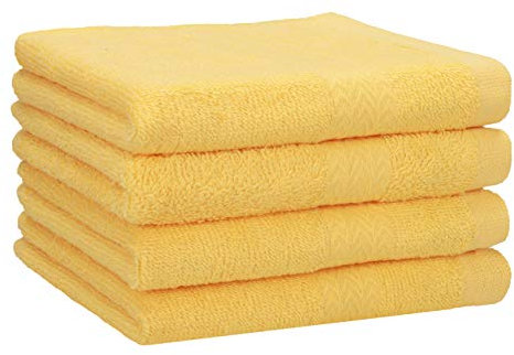 Betz 4 Stück Handtücher Set Premium 100% Baumwolle Handtuch Größe 50 x 100 cm (honiggelb)