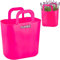 alles-meine.de GmbH 2 Stück Flexi & flexibel Modell + Farbwahl XL große - biegbare - Einkaufskörbe/Pflanztasche mit Henkel - rosa/pink - neon Farben - inkl. Name - Eink..